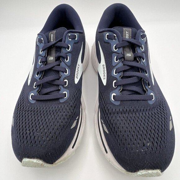Brooks Shoes - Brooks Women’s Ghost 15 Sneakers Size 8.5 B Peacoat White Running Shoes Navy